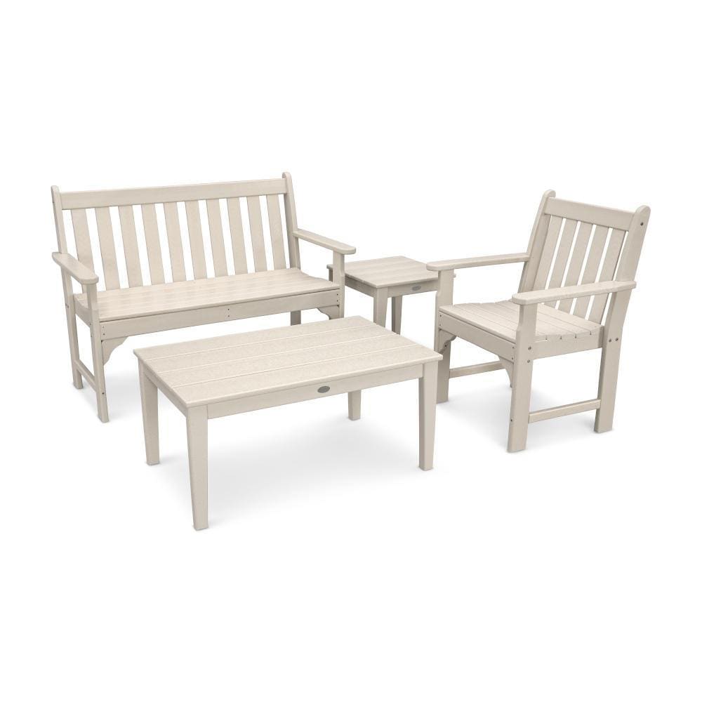 POLYWOOD Vineyard 4 Pc Recycled Plastic Seating Set in Sand by - PWS356-1-SA