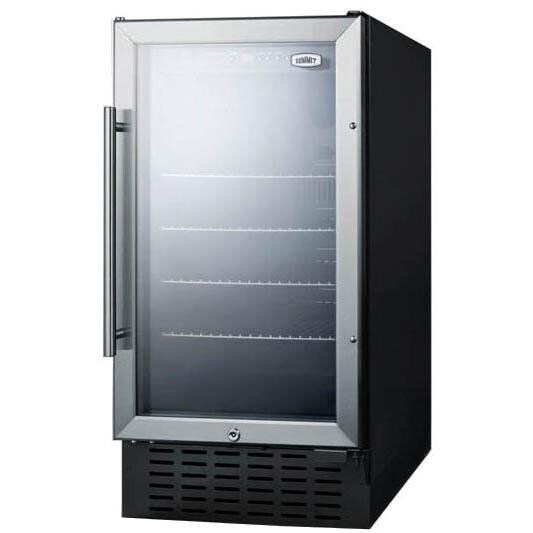 Summit 2.7 Cu. Ft. ADA Compliant Built-In / Freestanding Beverage Refrigerator - Stainless Steel - Angle View thumbnail