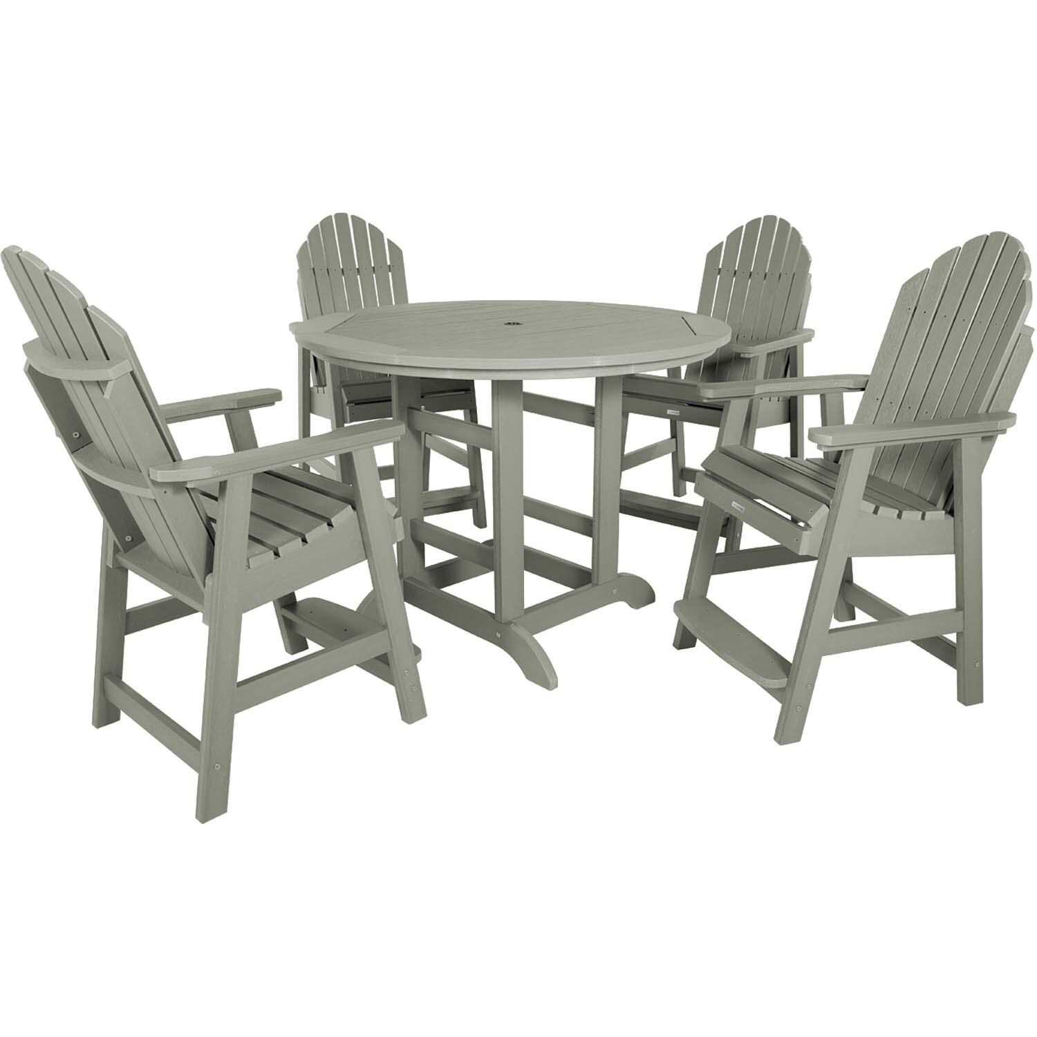 Dream Bay 5 Pc Set Recycled Plastic Counter Height Dining Set In Eucalyptus By Lakeview - White Background thumbnail