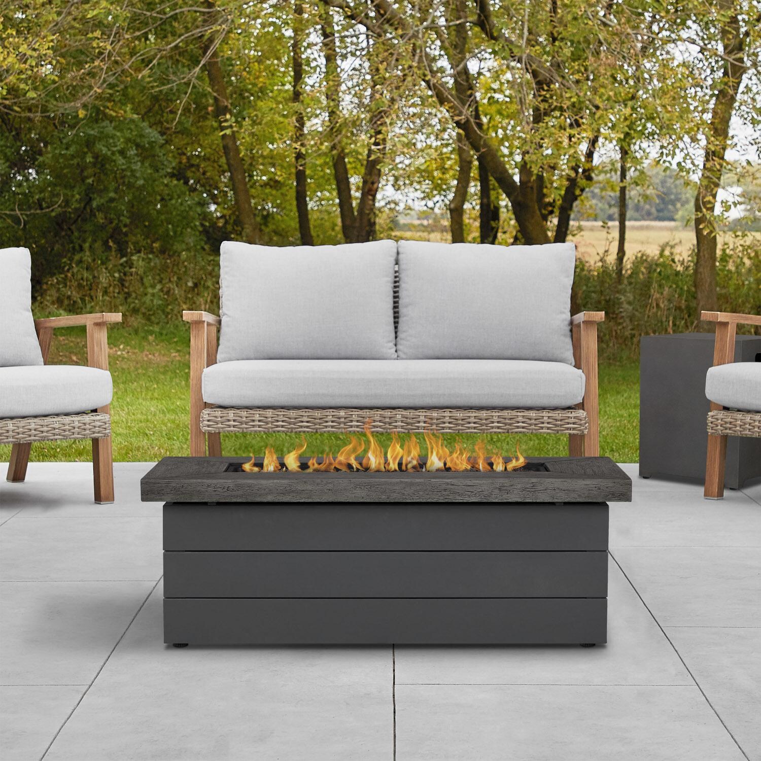 Real Flame Sullivan 48-Inch Rectangle Propane Gas Fire Table - Gray - 1680LP-GRY image