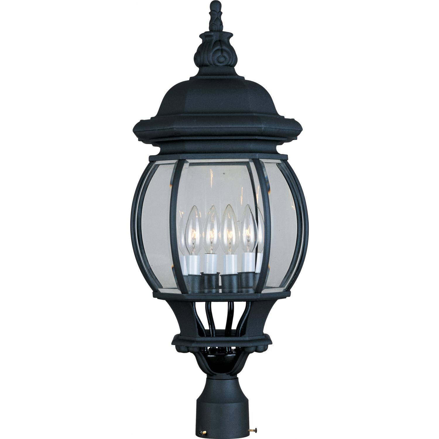 Maxim Crown Hill Four Light 27-Inch Outdoor Post Light - Black - 1038BK
