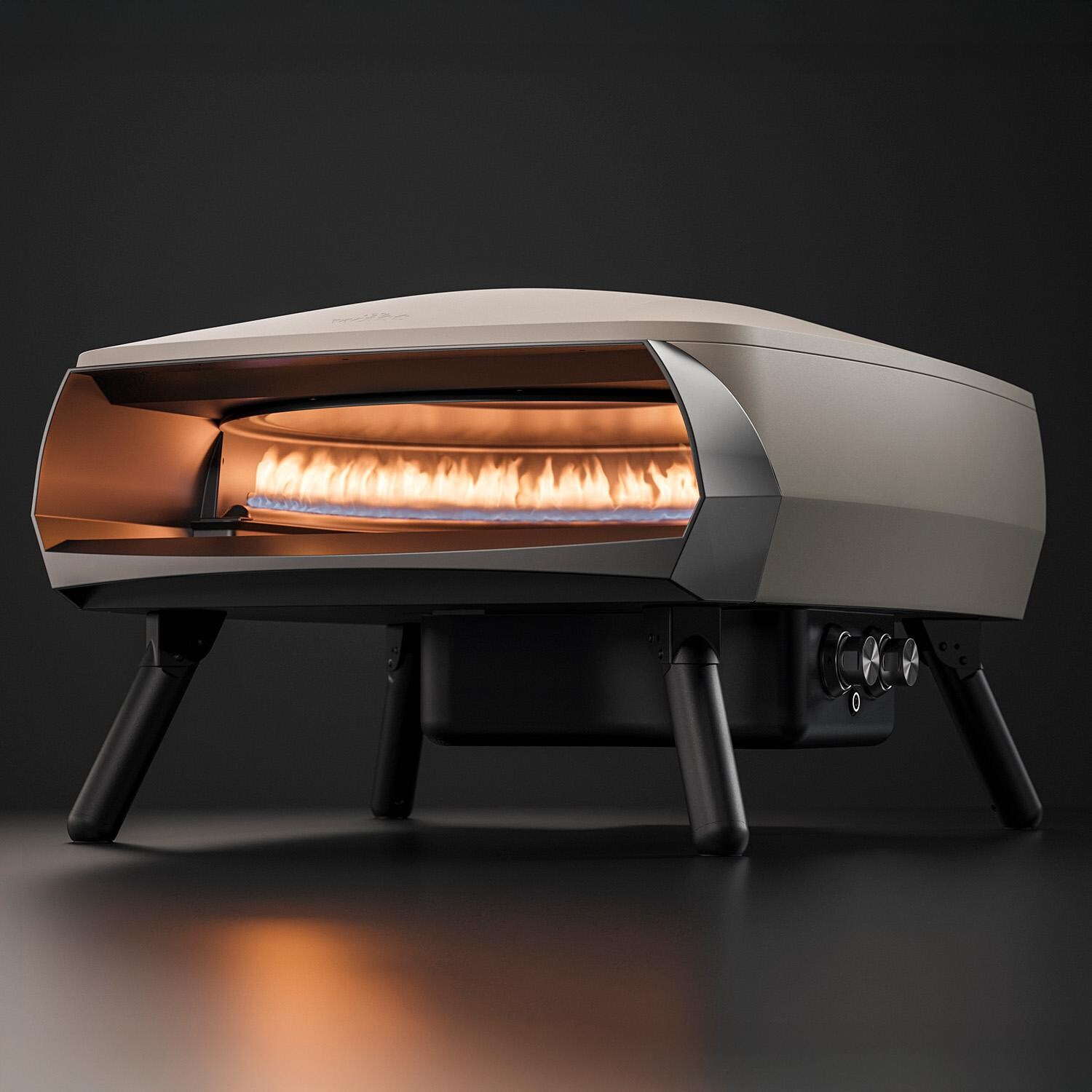 Witt 80650065 Etna Rotante Propane Pizza Oven - Matte Stone - Front Right - White Background thumbnail