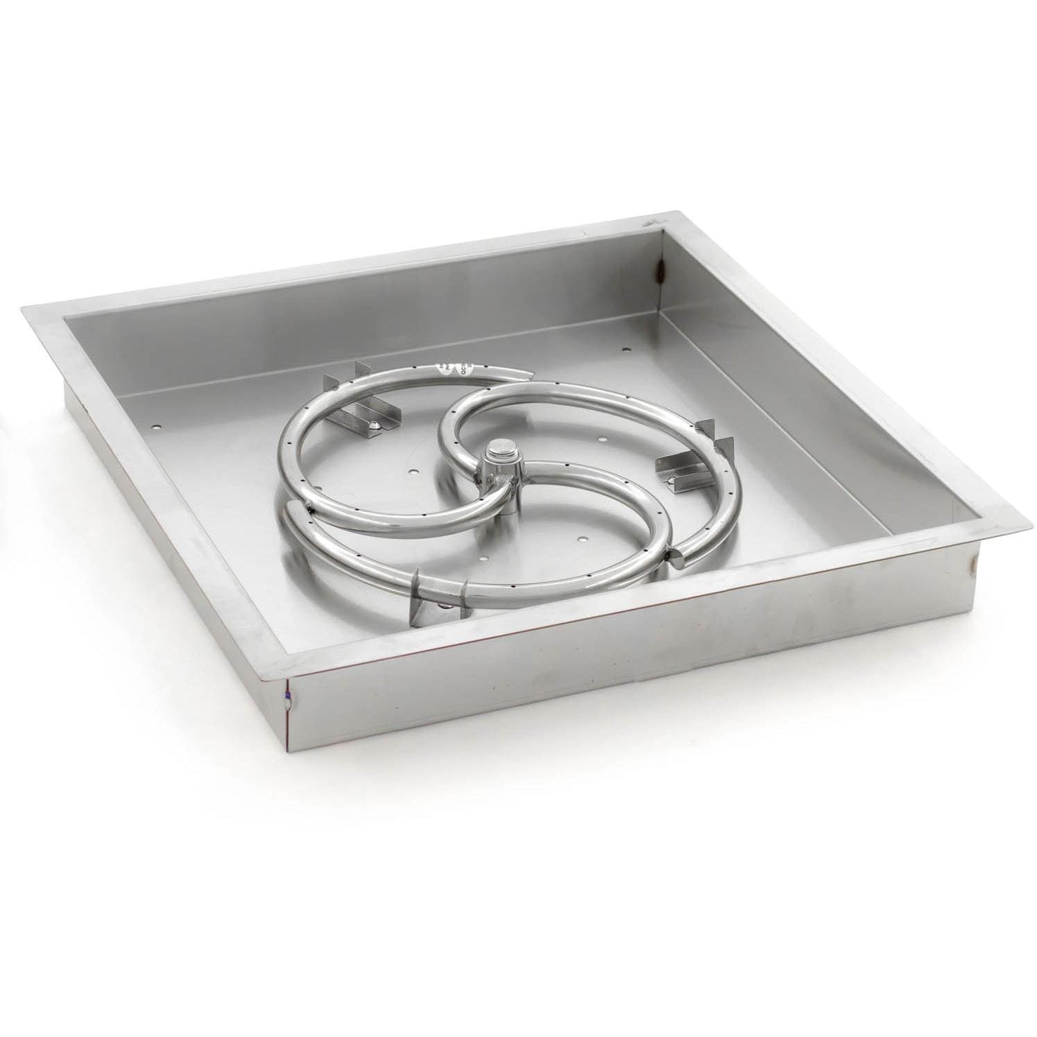 Alpine Flame 30 Inch Drop In Square Stainless Fire Pit Burner Pan