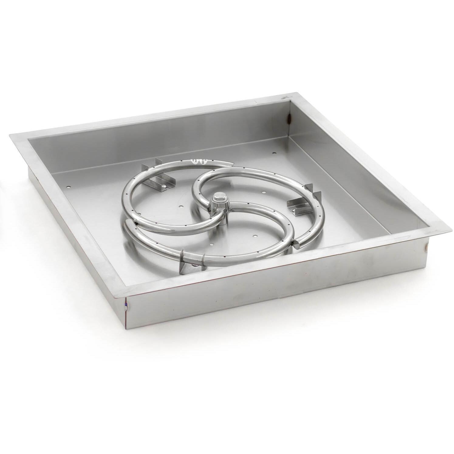 Alpine Flame FN-30FPB-SS  36DI-SQP 36-Inch Drop-In Square Stainless Fire Pit Burner Pan with Firenado 30-Inch Natural Gas Spiral Ring Burner thumbnail