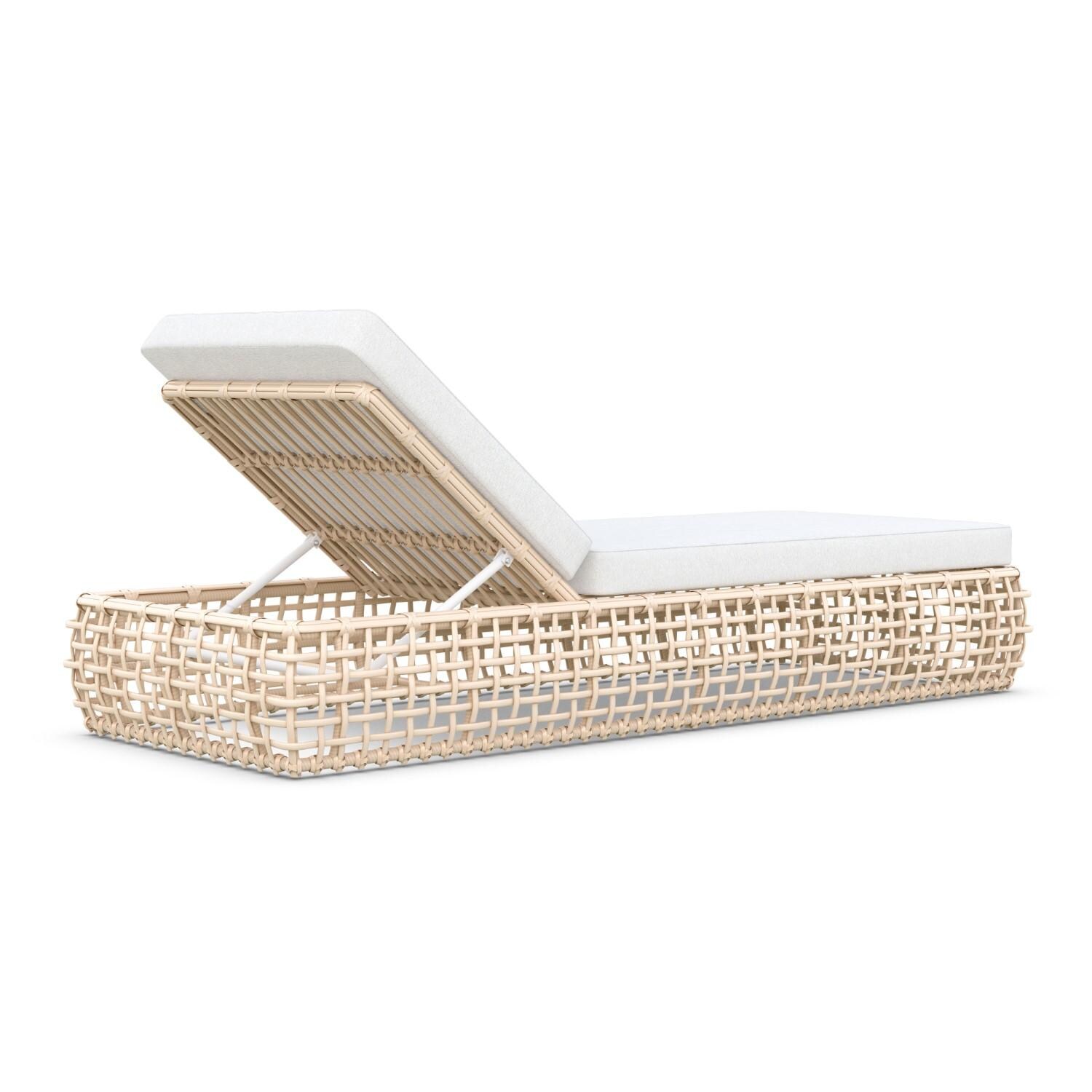 Azzurro Living KIA-W05L1-CU Kiawah Wicker Lounge Chair in Almond/Cloud - Back - White Background thumbnail