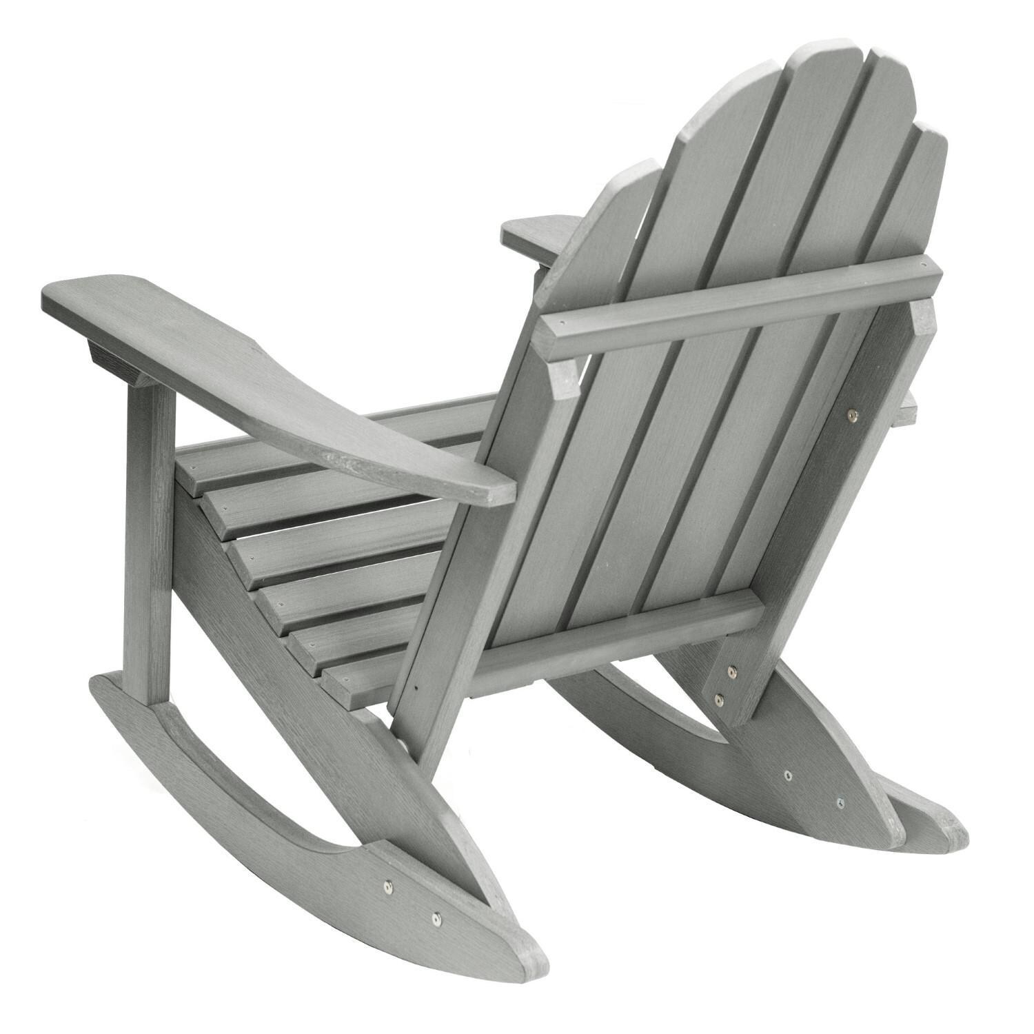Lakeview The Charmville Adirondack Rocking Chair - Coastal Teak - Back thumbnail