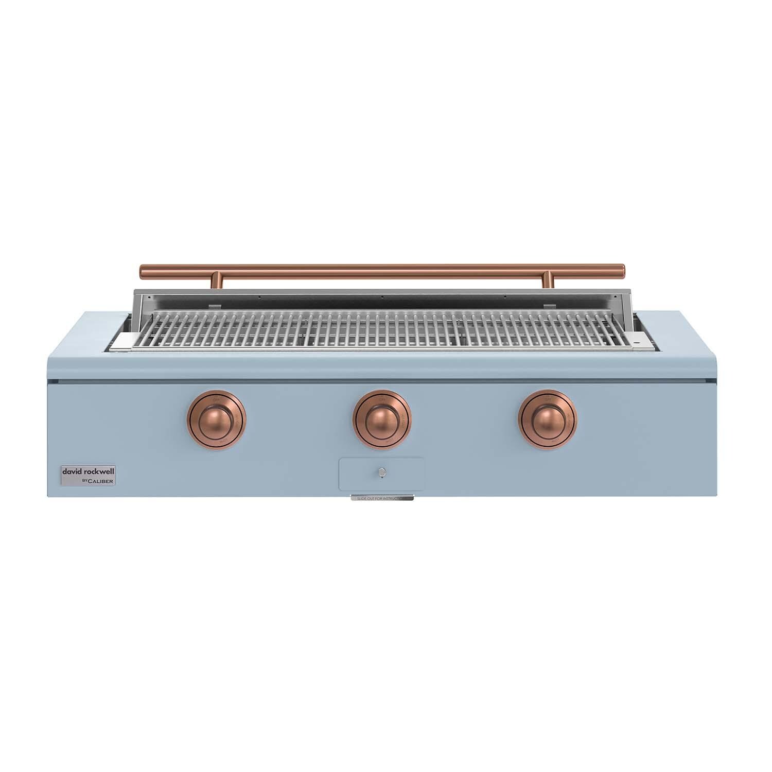 Caliber CRG-48BL00-A-152-H03 48-in Propane Built-In Rockwell Grill - Bluestone w/ Copper Hardware - White Background thumbnail
