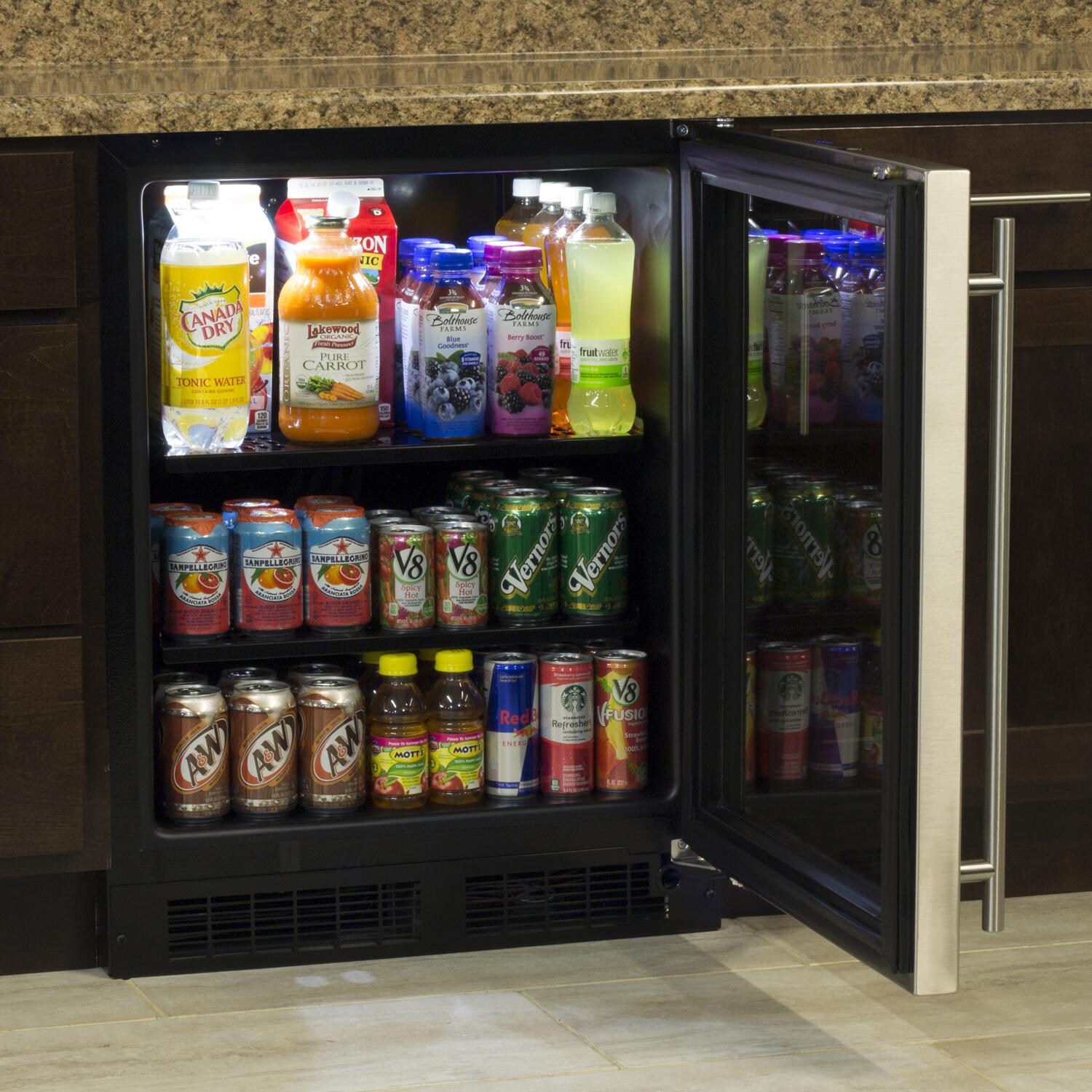 Marvel MARE124SS31A 24-Inch ADA Complaint Refrigerator - Stainless Steel - Lifestyle View (Glass Door Model Shown) thumbnail