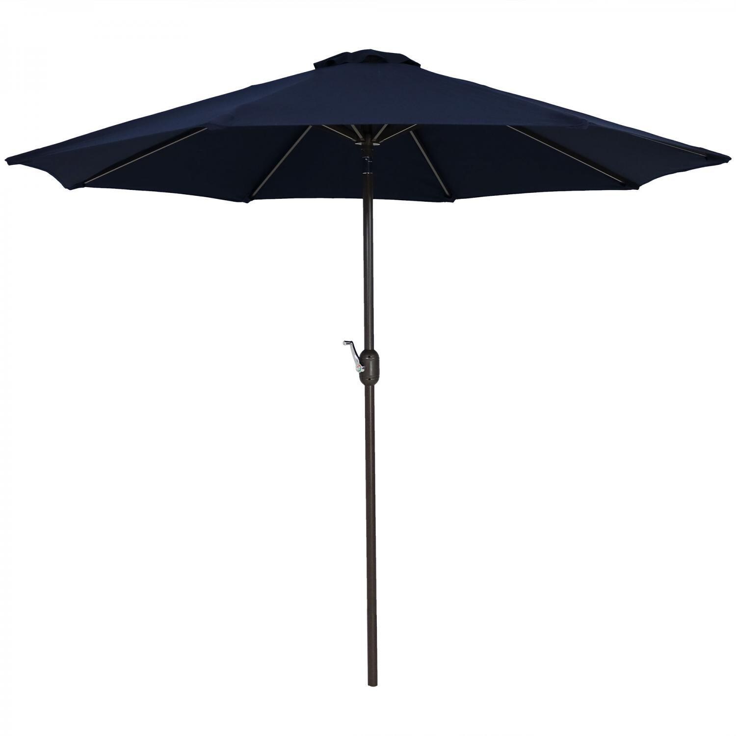 Ultimate Patio 9 Ft. Octagonal Patio Umbrella W/ Crank & Tilt - Navy Blue - Open thumbnail