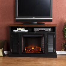 Southern Enterprises Antebellum 48-Inch Electric Fireplace Media Console - Black/Walnut - FE9305 image