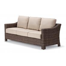 Lake Shore Wicker Patio Sofa By Telescope Casual - Driftwood/Linen Champagne image