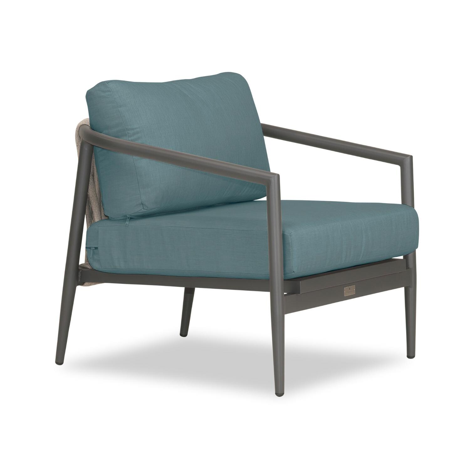 Lakeview Midnight Cove Aluminum Club Chair Rocking in Slate/Pebble Gray/Cast Lagoon - Angled - White Background thumbnail