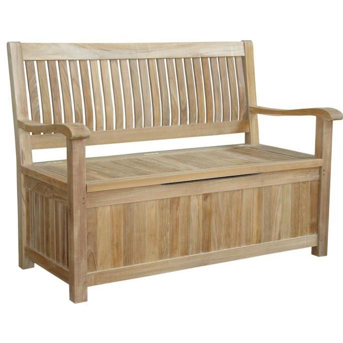 Anderson Teak Del-Amo Teak Storage Patio Bench thumbnail
