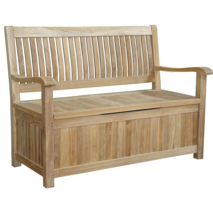 Anderson Teak Del-Amo Teak Storage Patio Bench thumbnail