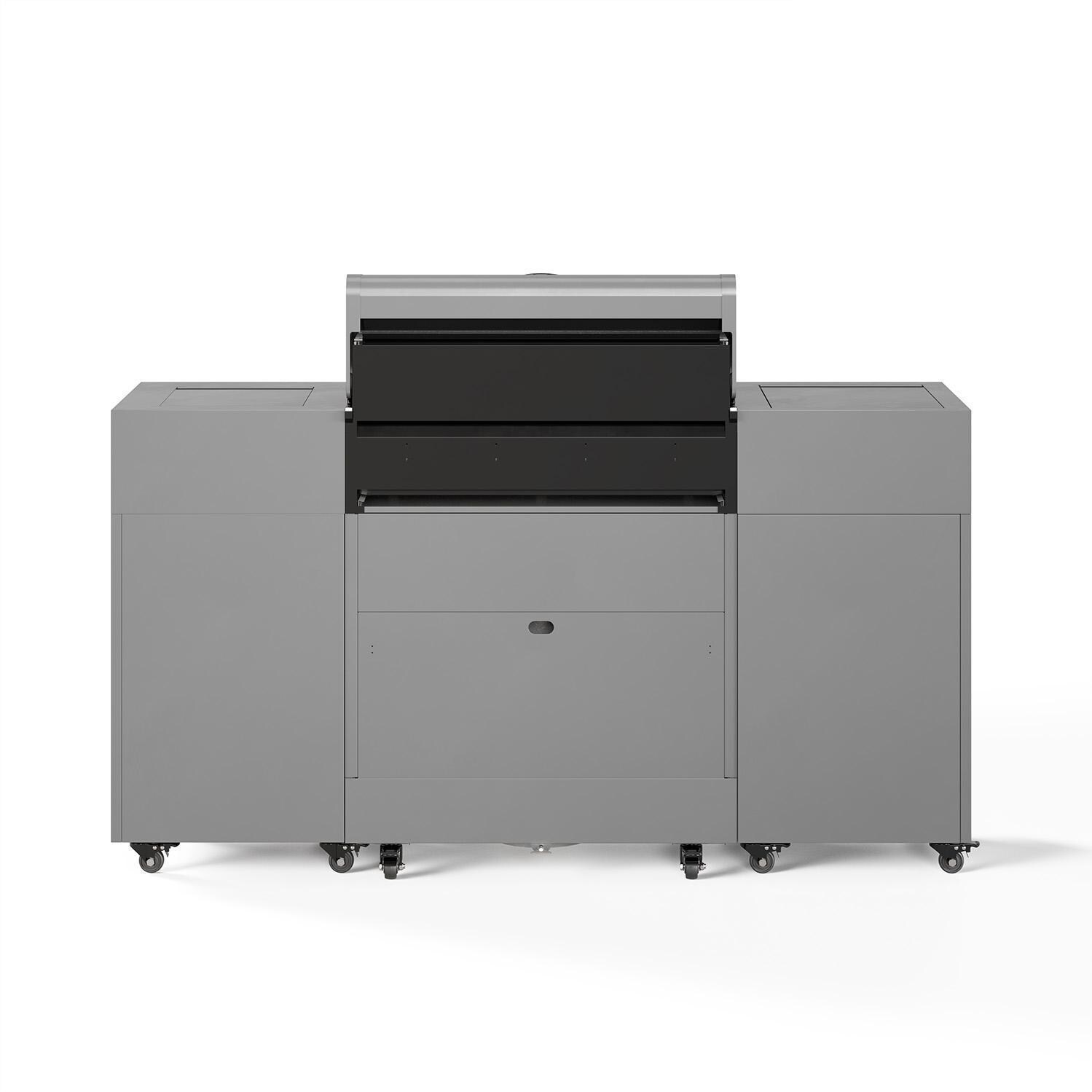 TYTUS Fresno Series Gunmetal Gray & Graphite Stone Natural Gas Grill Island (Ships Propane w/ Conversion Kit) - Back - White Background thumbnail