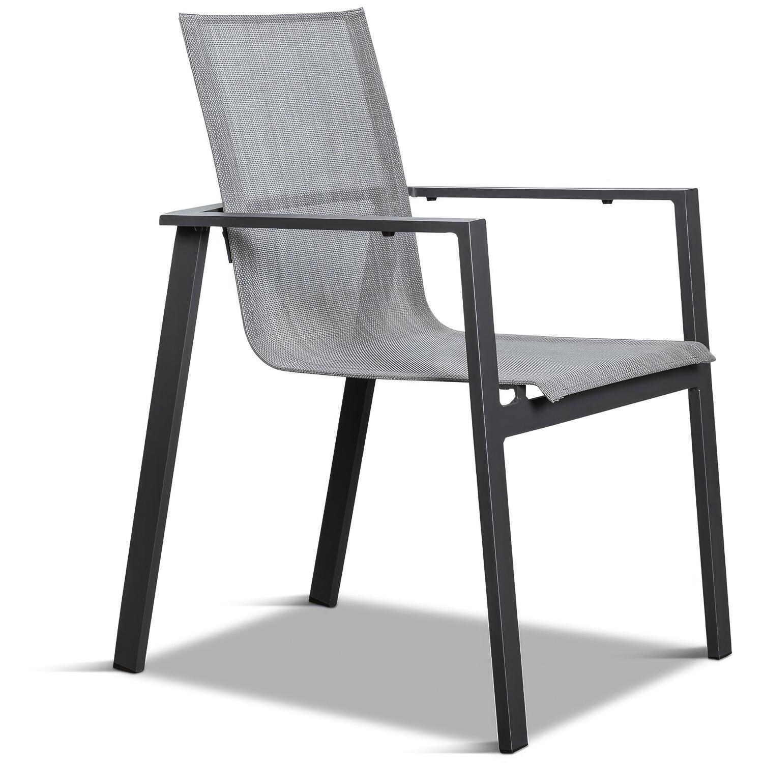 Spring Bay Dining Arm Chair in Slate - Front Angled View - White Background thumbnail