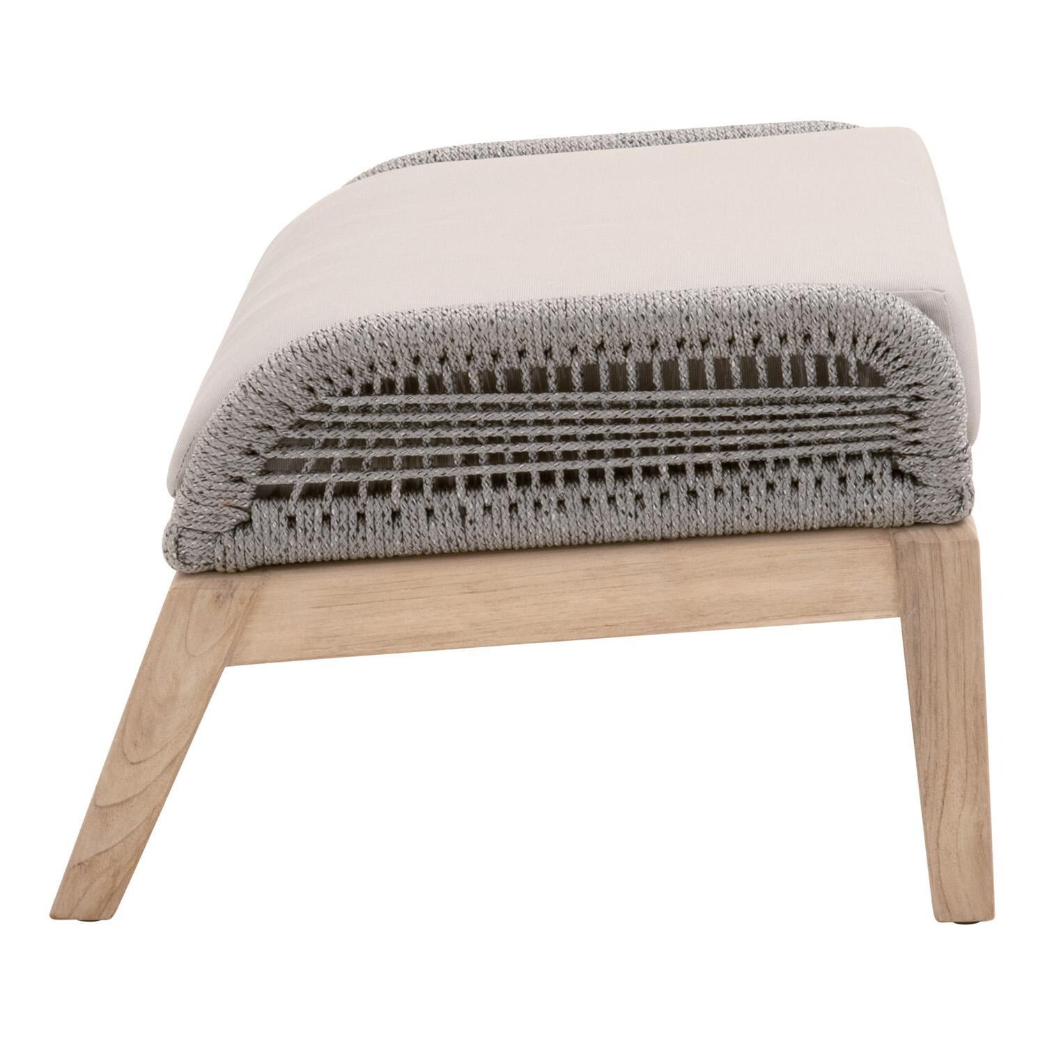 Lakeview Peninsula Way Woven Rope Ottoman in Platinum - Side View thumbnail