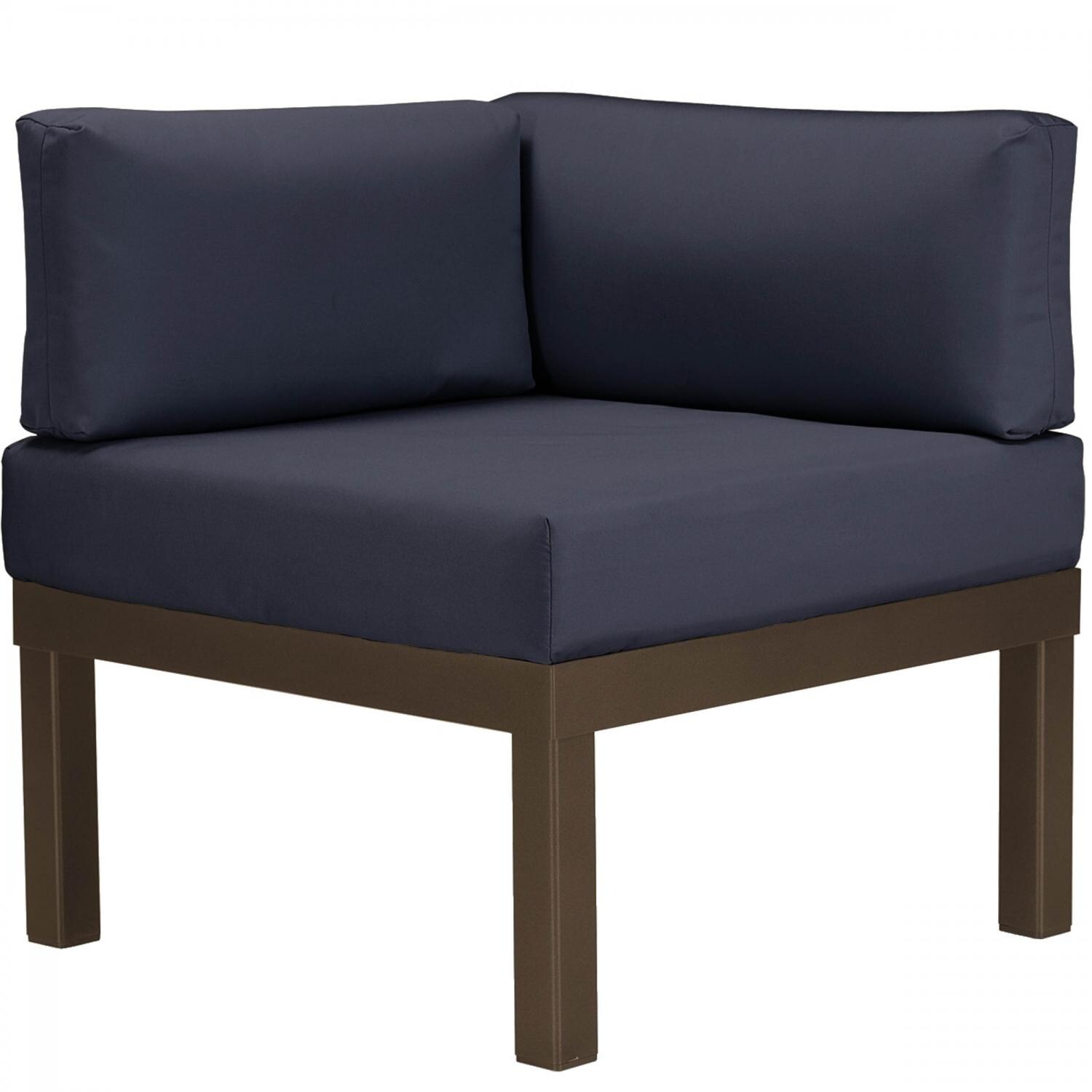 Ashbee Aluminum Corner Patio Sectional Chair By Telescope Casual - Textured Kona/Indigo thumbnail