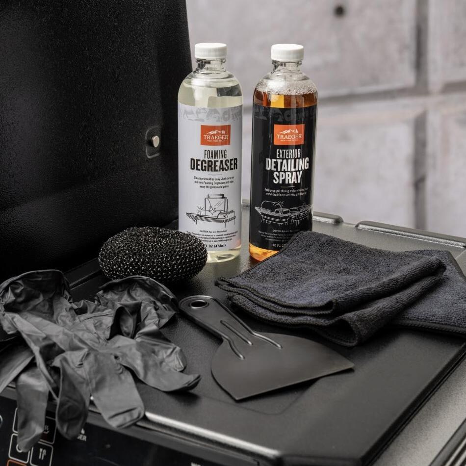 Traeger Tailgater 20 Portable Wood Pellet Grill - Black 5 Pc Bundle - On Side Shelf - Lifestyle thumbnail