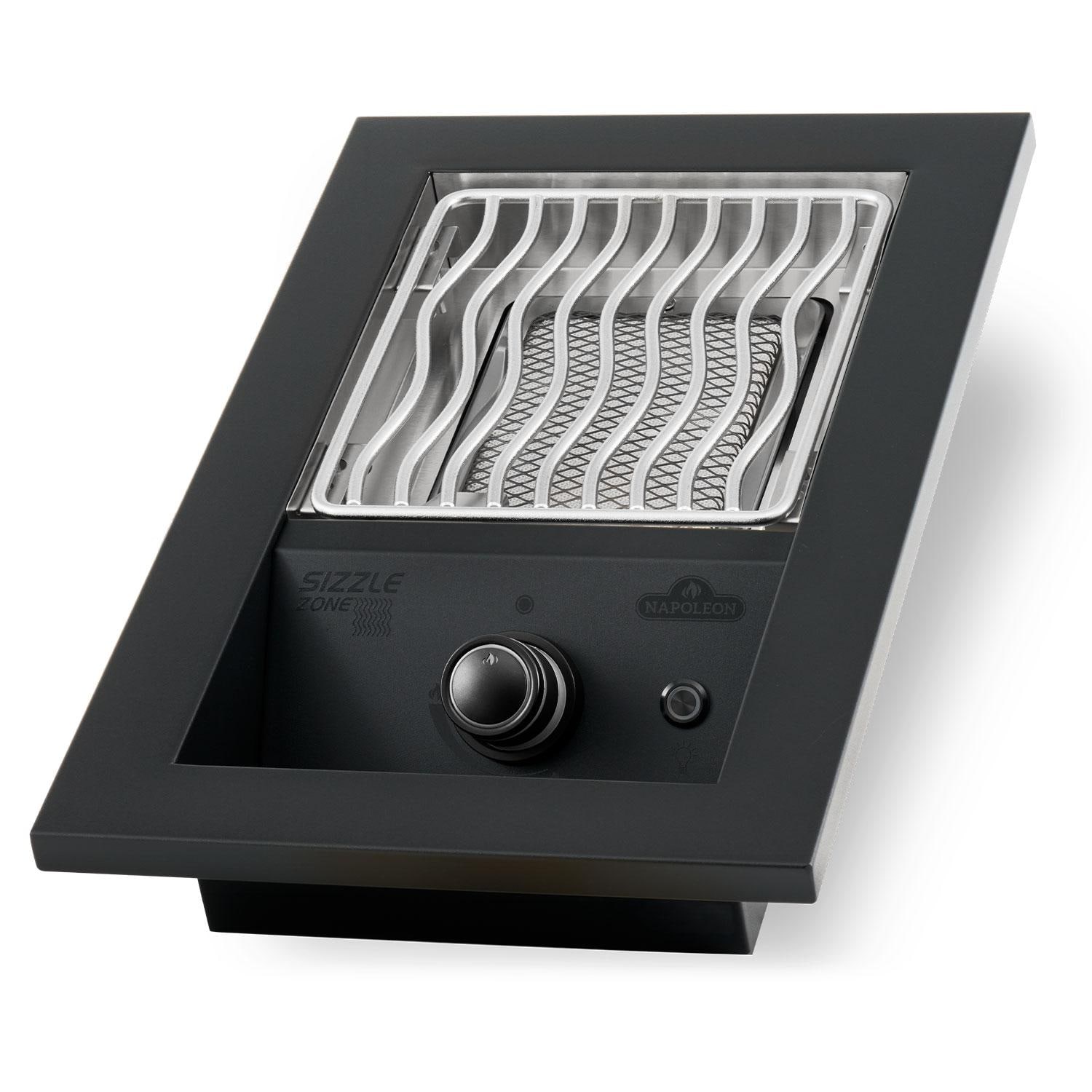 Napoleon BIB10IRPMK 700 Series 10-in Built-In Propane Single Infrared Burner - Matte Black - Angled Left - White Background thumbnail