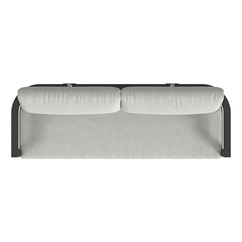 Malibu 3 Person Aluminum Sofa in Black/Soothe Pearl by Sunset West - Top - White Background thumbnail