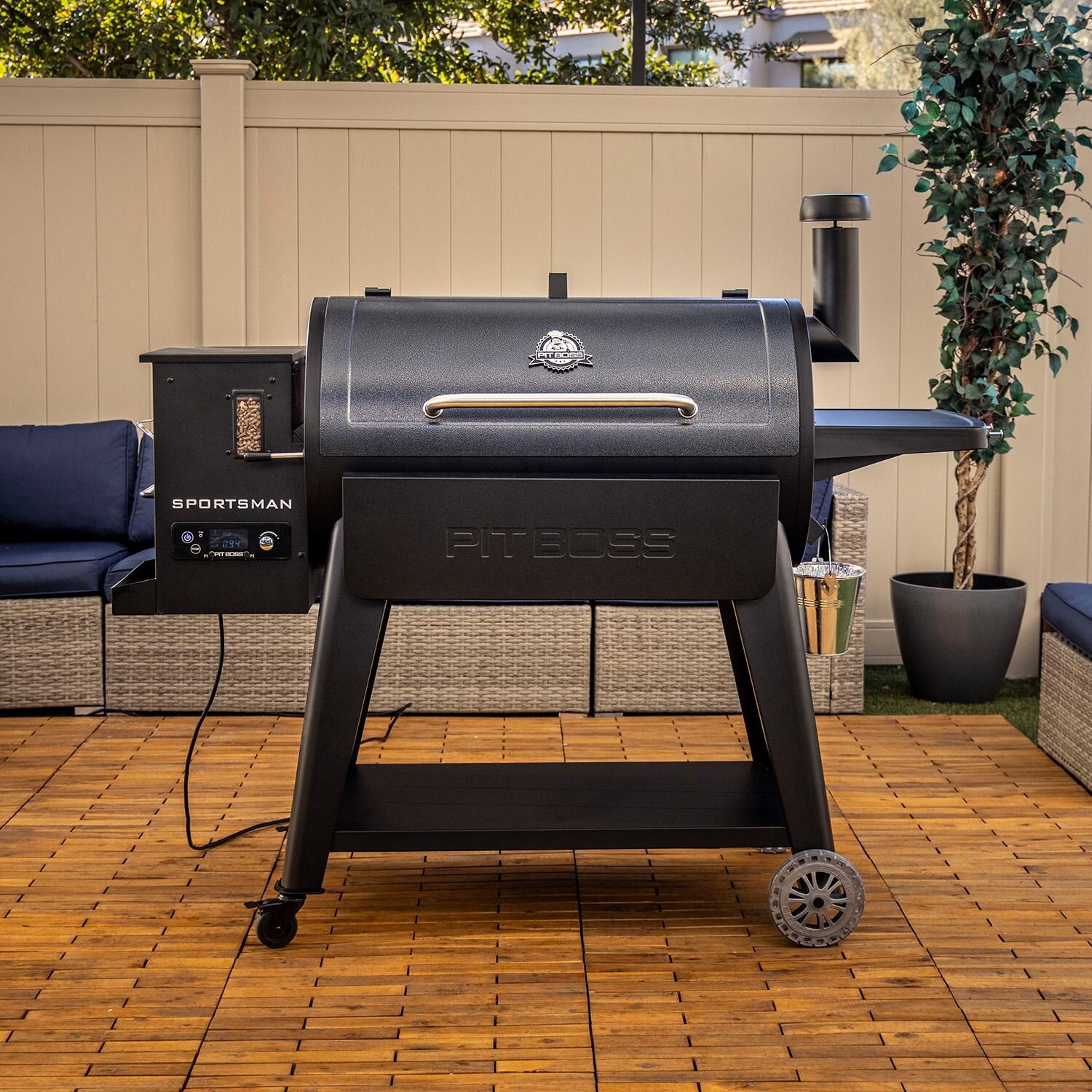 Pit Boss 11107 Sportsman 1100 Pellet Grill w/ WiFi - On Patio - Lifestyle thumbnail