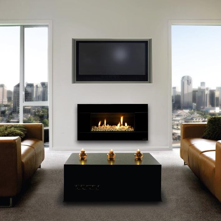 Escea ST900 - Black With With White Ceramic Stones - Lifestyle View thumbnail