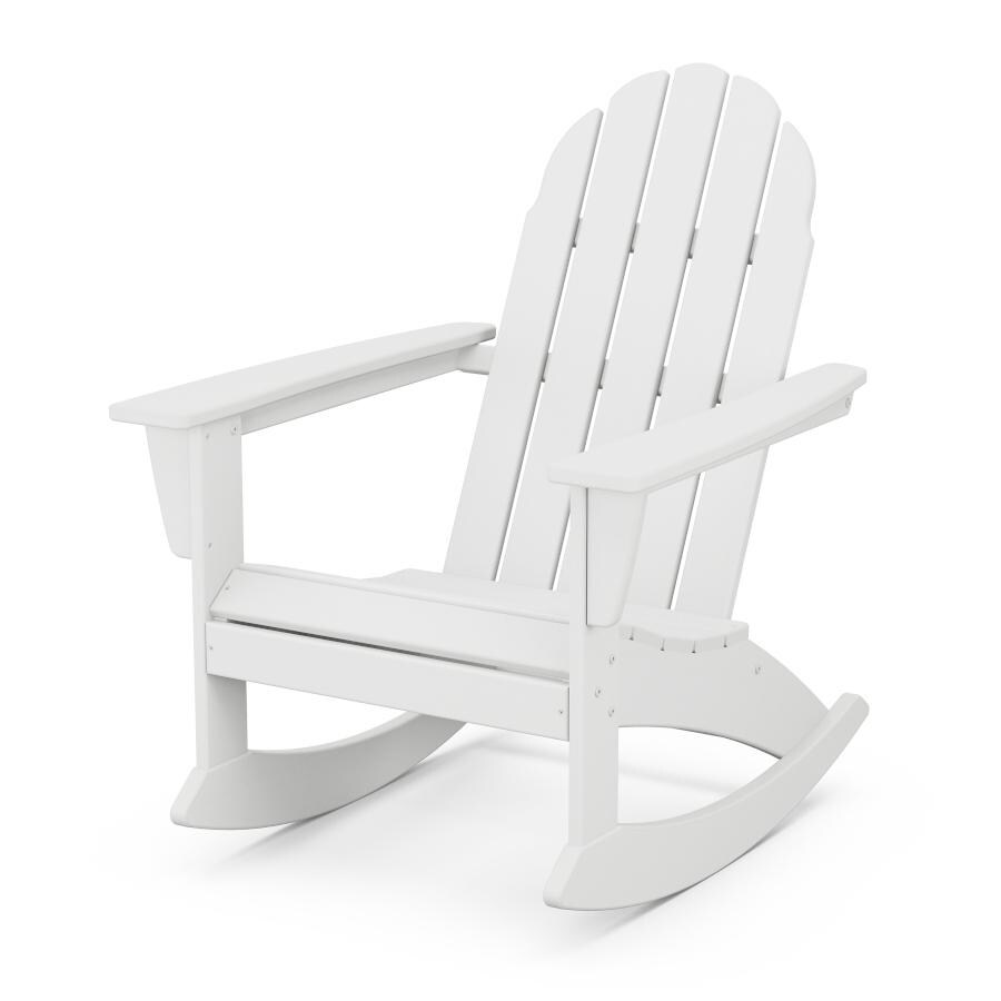 POLYWOOD Vineyard Adirondack Rocking Chair in White BBQGuys