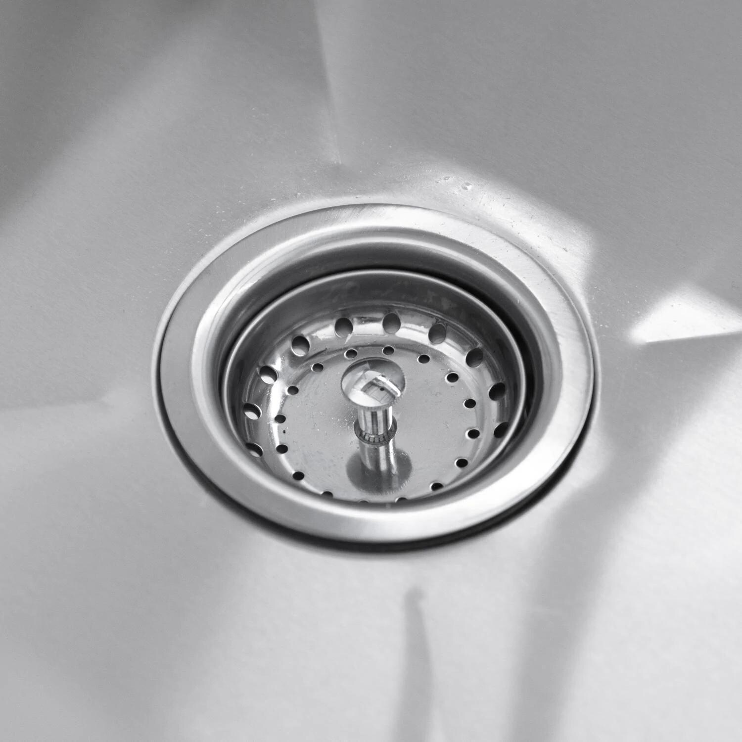 BBQGuys Signature 21-in Outdoor Rated Stainless Steel Drop-In Sink w/ Hot/Cold Faucet - Drain - Detail thumbnail