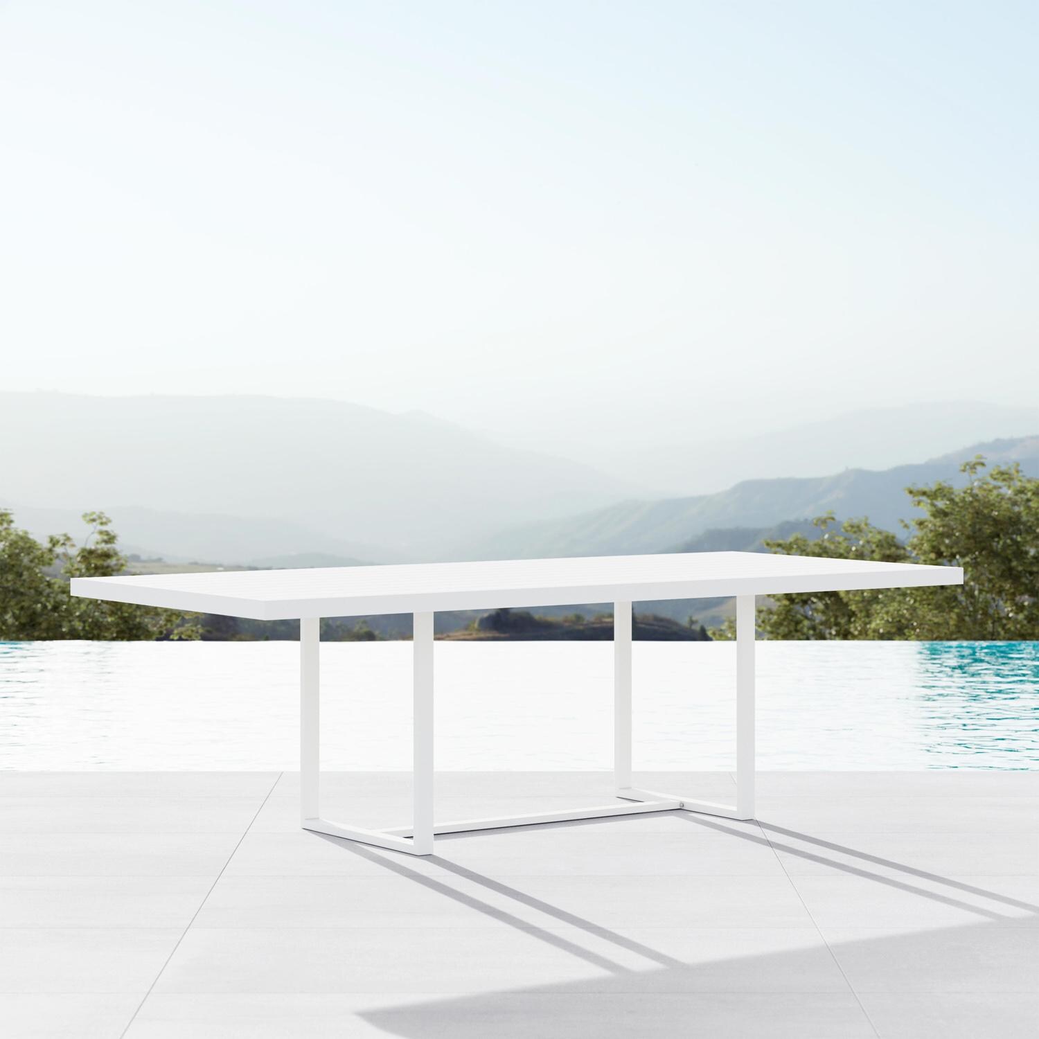 Azzurro Living Pavia 96 Inch White Aluminum Dining Table - Lifestyle thumbnail