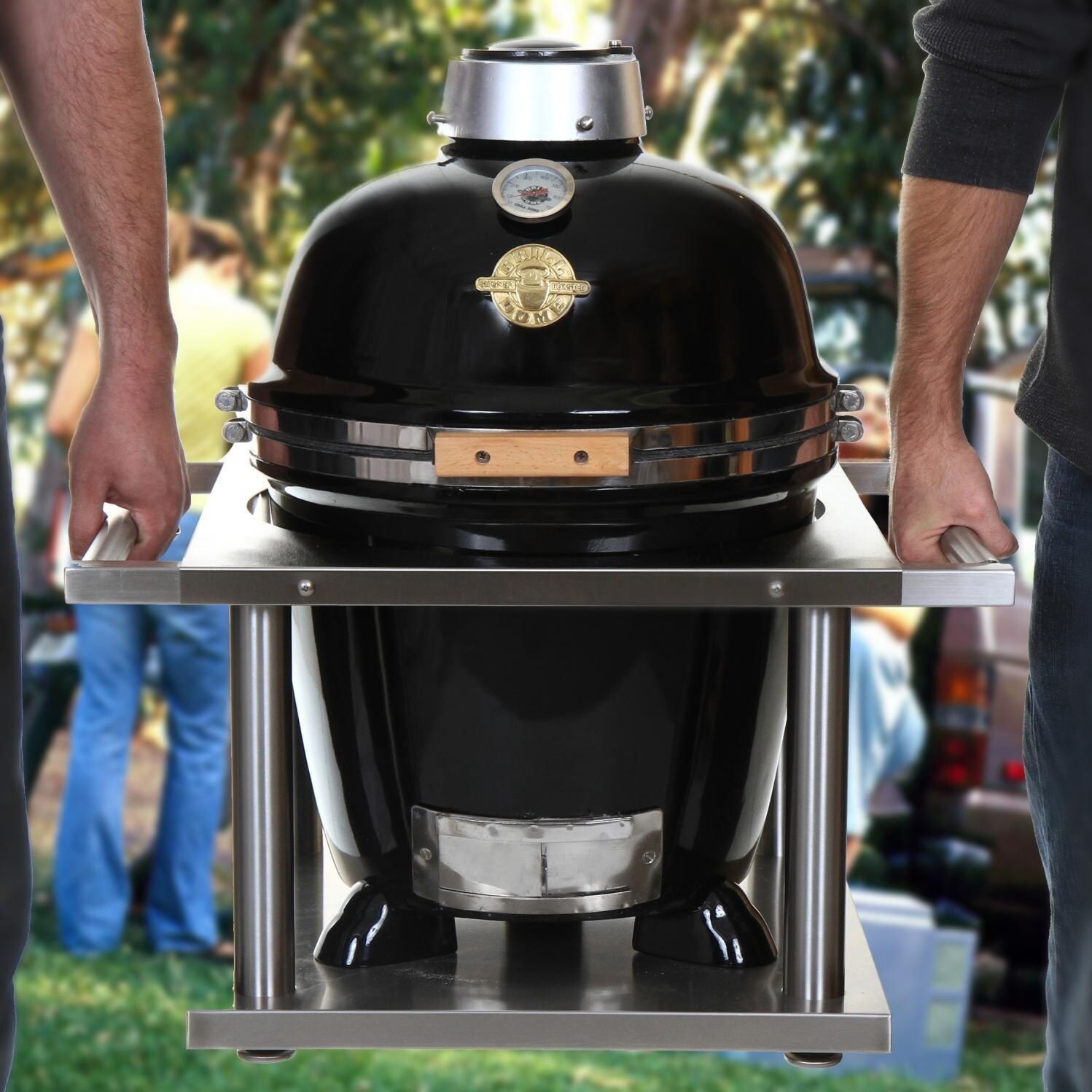 Grill Dome Infinity Series Small Black Kamado Grill With Kamagater
