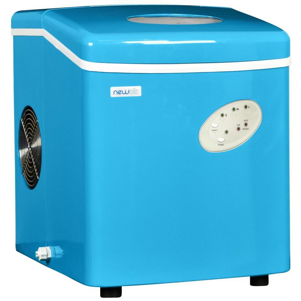 NewAir Portable 28 Lb. Capacity Ice Maker - Blue - AI-100CB - Left Side View thumbnail