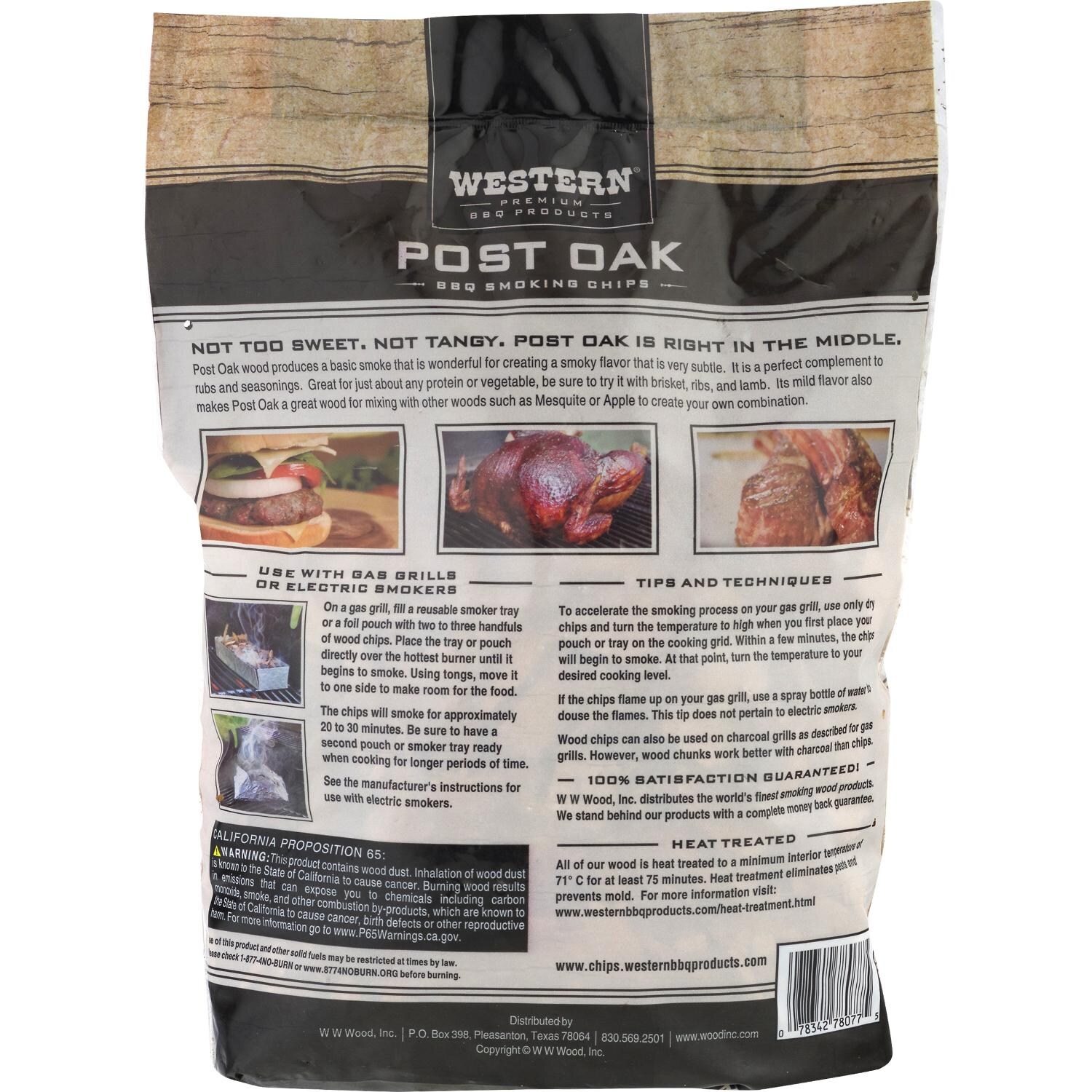 Western Oak BBQ Smoking Chips-Back Of Bag thumbnail