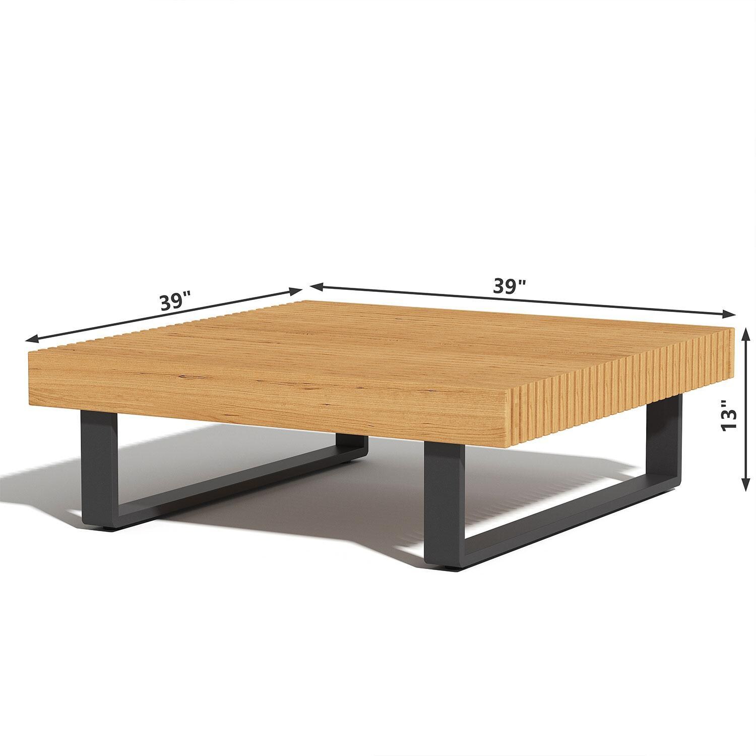 Carrbrook 39 Inch Aluminum Coffee Table by Lakeview Outdoor Designs - Dimensions - Dimensional thumbnail