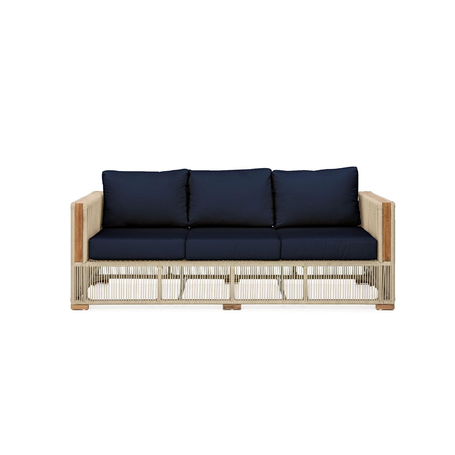 Pelican View 3 Person Woven Rope Sofa in Indigo by Lakeview Outdoor Designs - White Background thumbnail