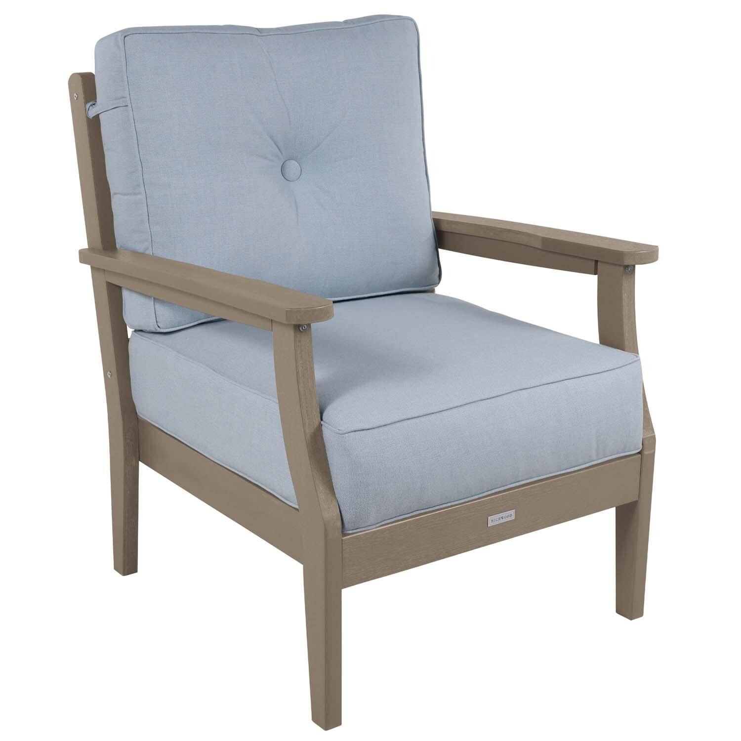 Blushing Bay 3 Pc Recycled Plastic Seating Set in Bliss Dew/Woodland Brown by Lakeview Outdoor Designs- Chair - White Background thumbnail