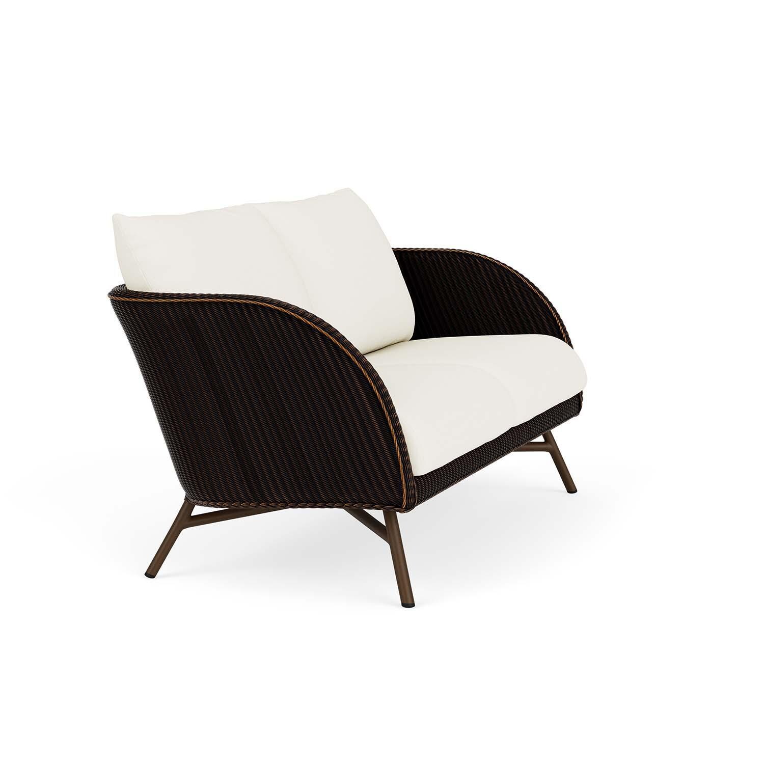 Lloyd Flanders Essence Loveseat W/Sailcloth Salt Fabric - Mink Finish - Angled thumbnail