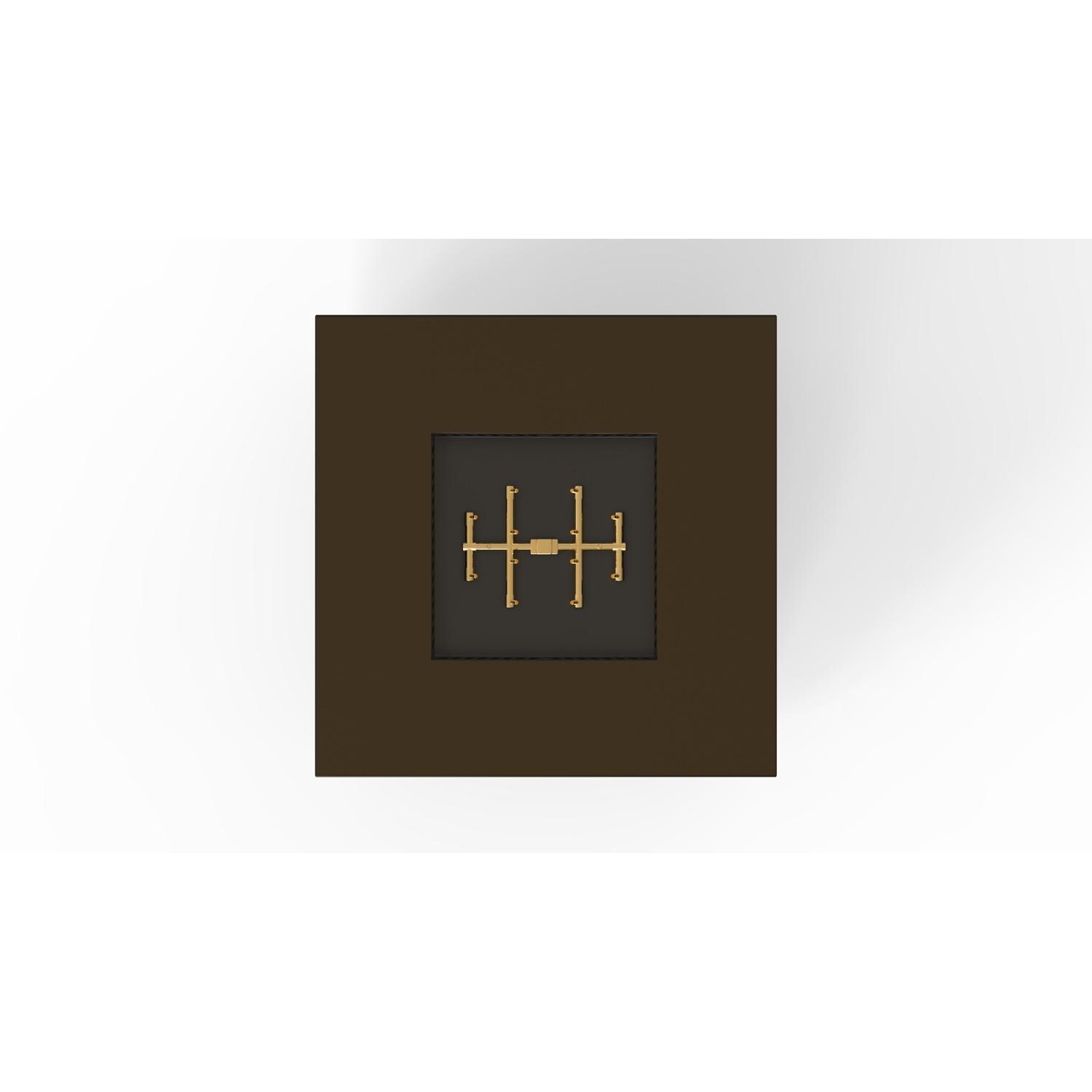 AON 40 Inch Square Powder Coated Steel Propane Fire Pit Table W/ Mercury Ignition in Bronze By Warming Trends - Top View - White Background thumbnail