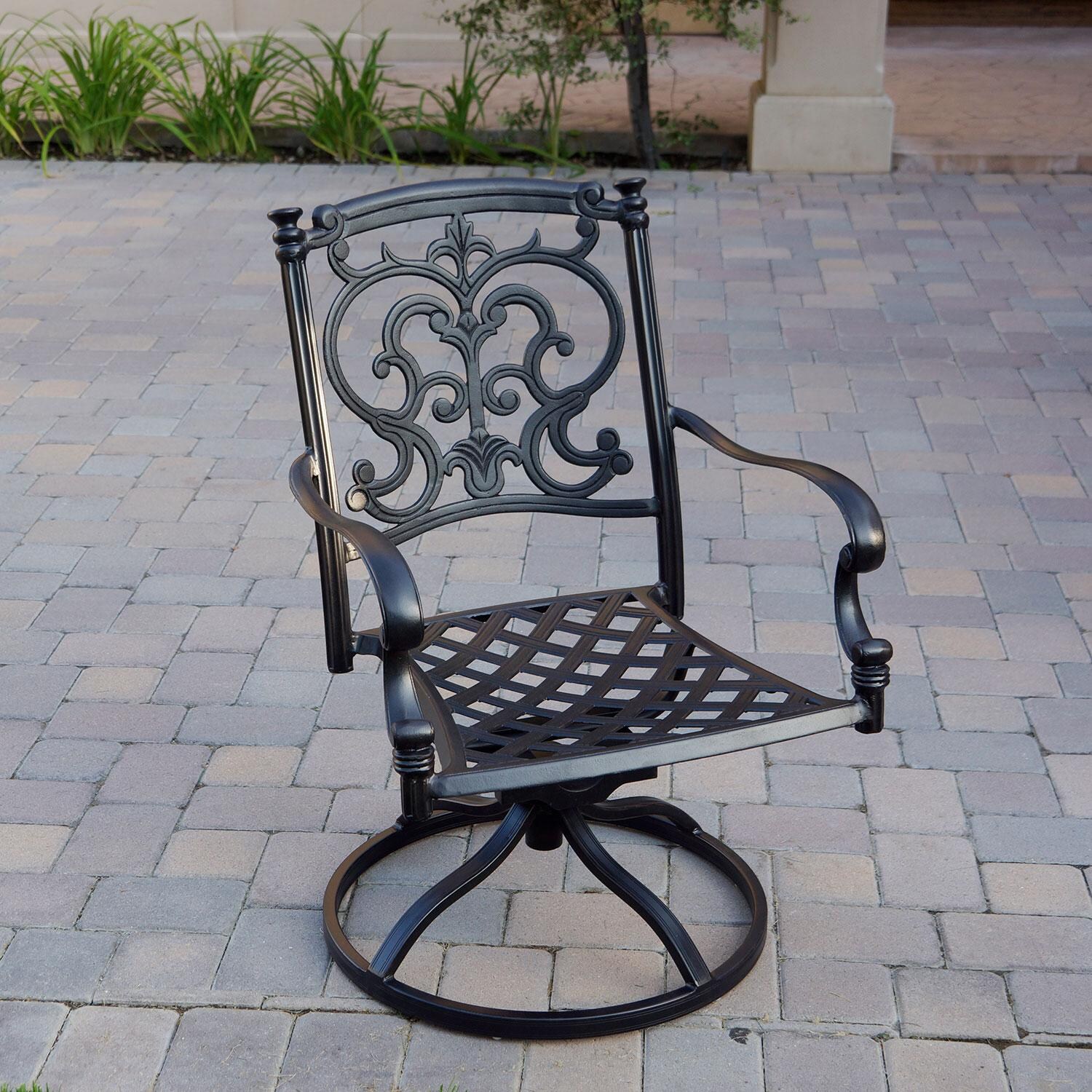 Darlee B/201010-3-2 Santa Barbara 2 Piece Cast Aluminum Patio Swivel Rocker Dining Chair Set Chair Frame - Detail thumbnail