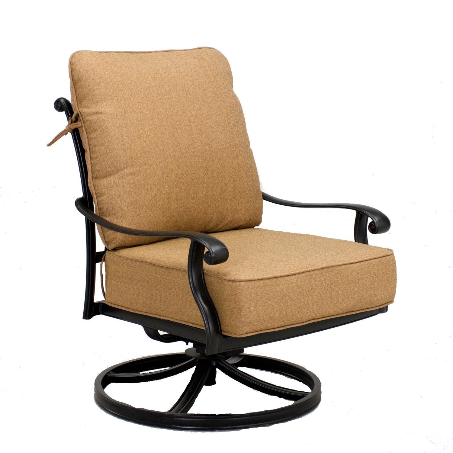 Darlee 201666-3PC-60RQ Capri Cast Aluminum Swivel Rocker Club Chair W/ Sesame Polyester Cushions thumbnail