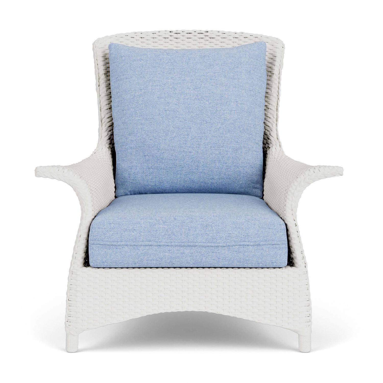 Mandalay Lloyd Loom Club Chair in Matte White/Demo Skyway by Lloyd Flanders