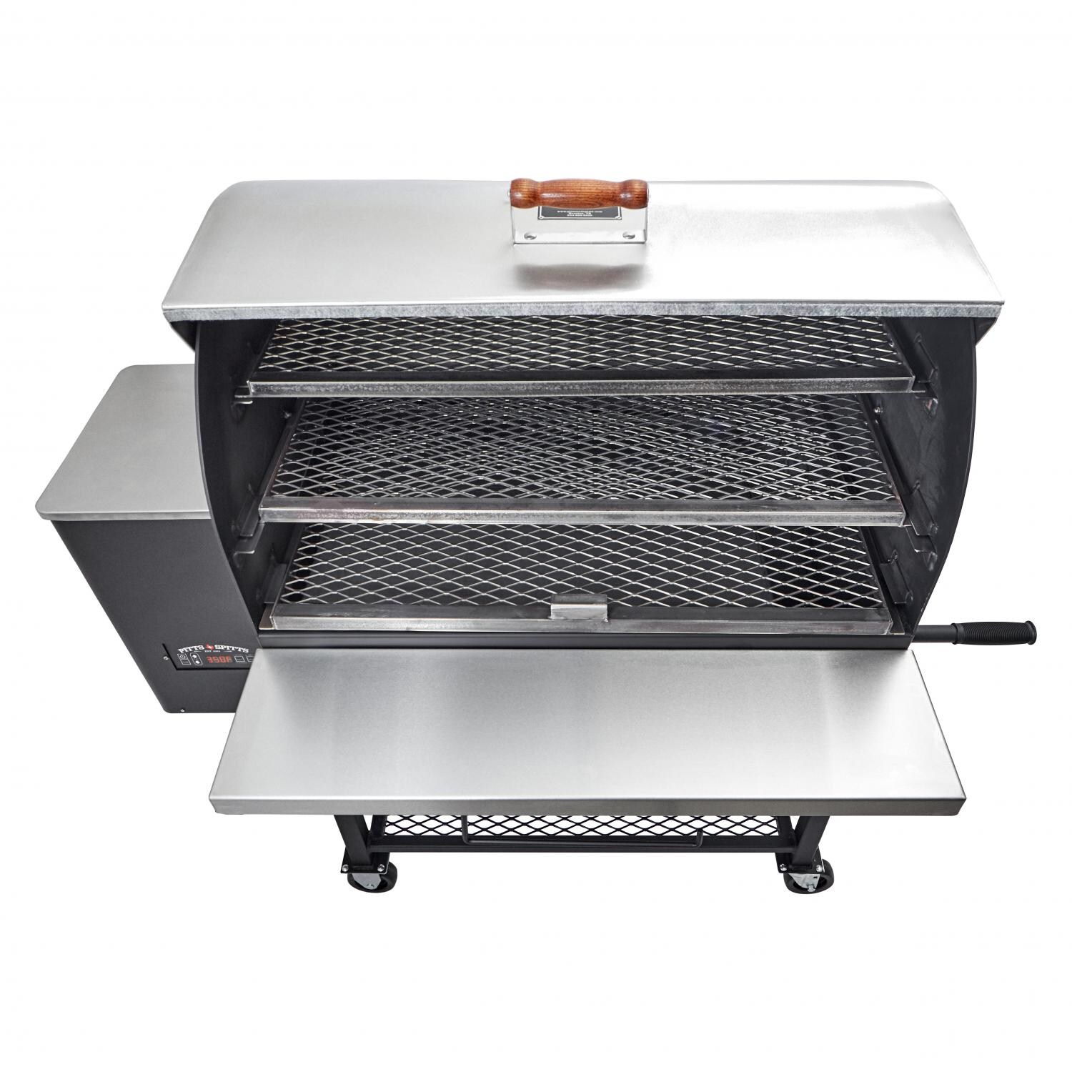 Pitts & Spitts P-MAV2000-WU Maverick 2000 Pellet Grill W/ 8-Inch Wheel Upgrade - Open Grates In thumbnail