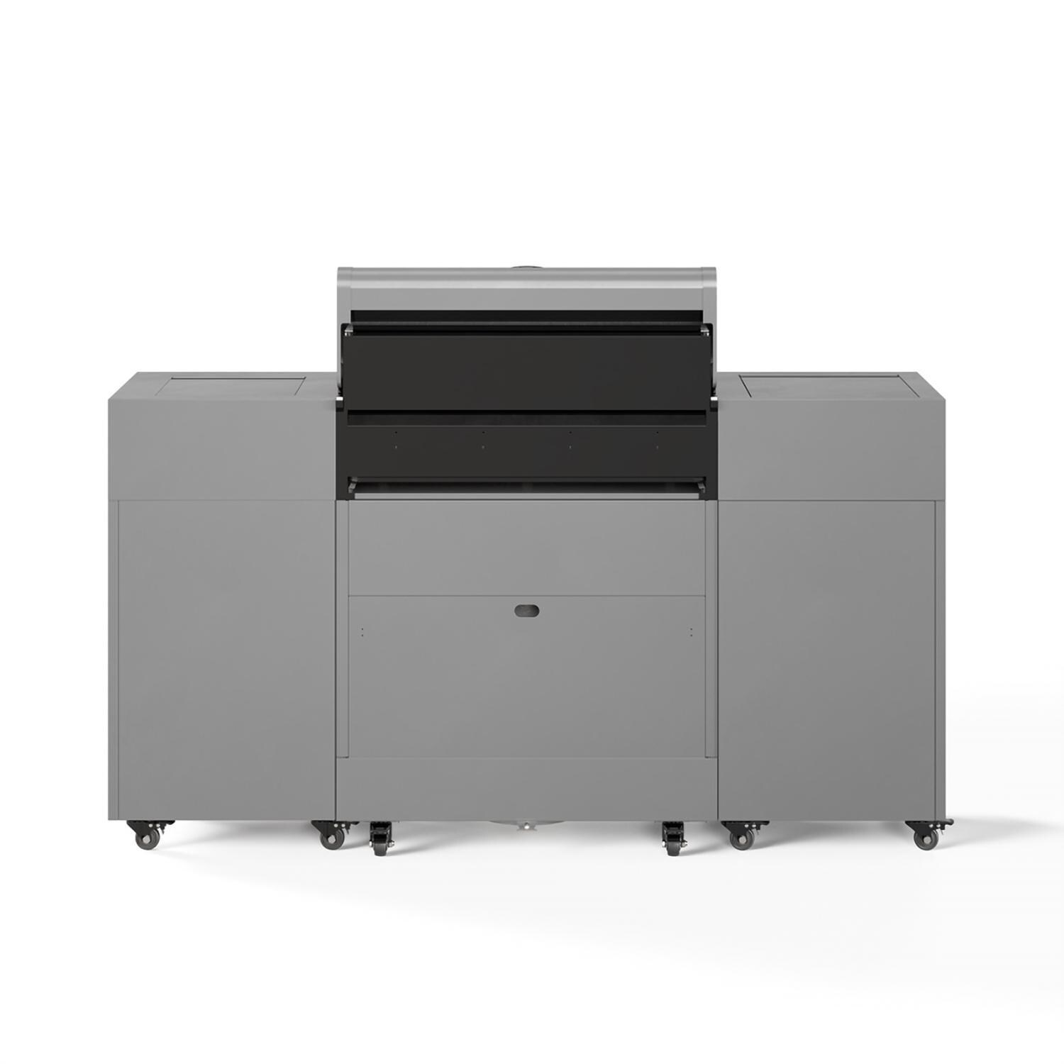 TYTUS Fresno Series 5-Burner Propane Island Grill in Gunmetal w/ Cover & Griddle - Back - White Background thumbnail