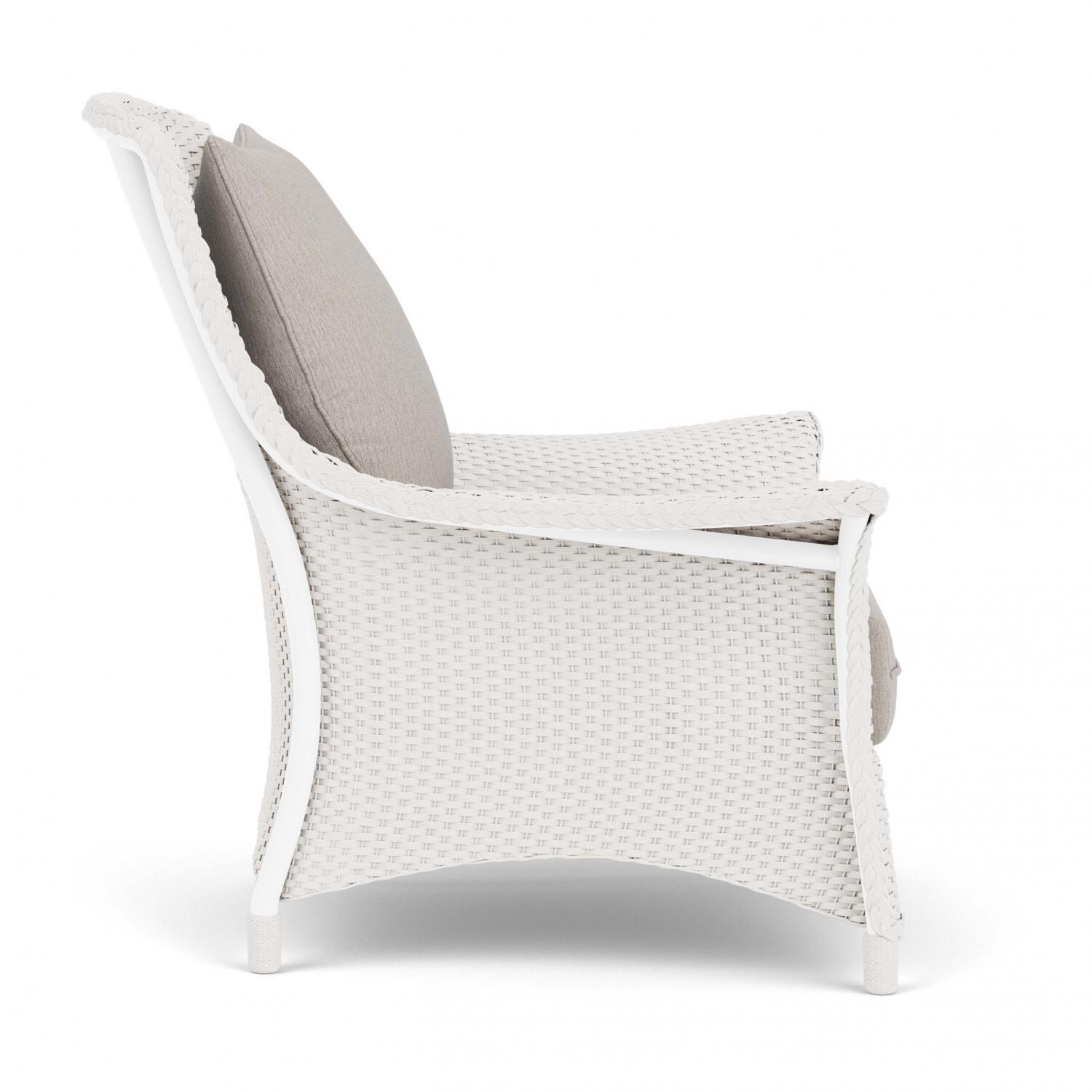 Lloyd Flanders Mandalay Lounge Chair in White Finish with Remy Cloud fabric - Side thumbnail