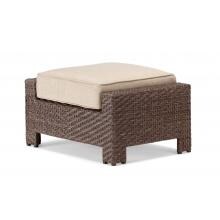 Lake Shore Wicker Patio Ottoman By Telescope Casual - Driftwood/Linen Champagne image