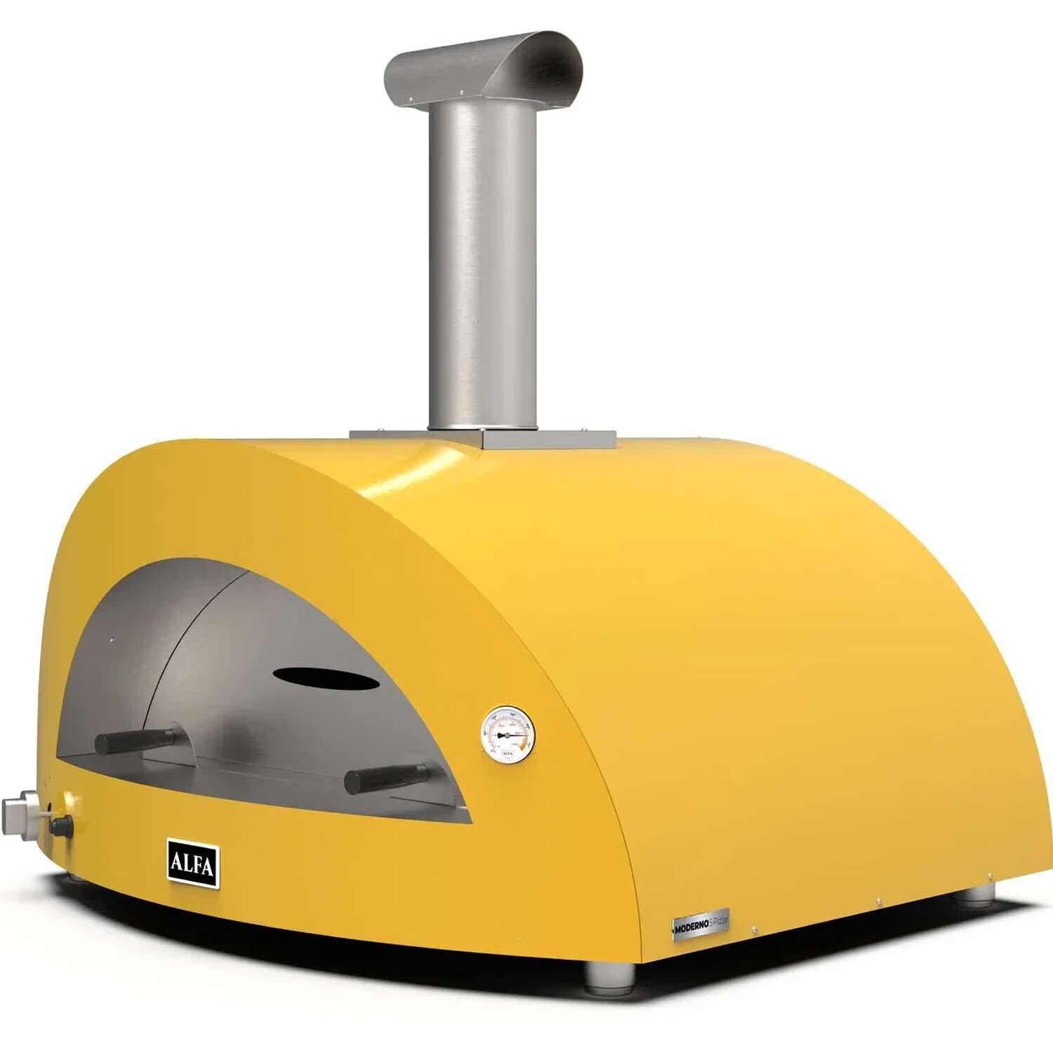 Alfa FXMD-5P-MGIA-U Moderno 5 Pizze Natural Gas Pizza Oven - Fire Yellow - Right Angled View - White Background thumbnail