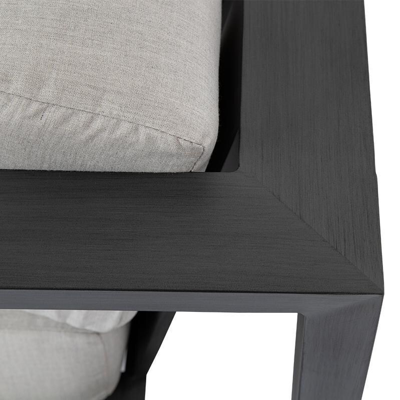 Redondo 3 Piece Aluminum Patio Sectional W/ Sunbrella Cast Silver Cushions By Sunset West - Corner - Detail thumbnail