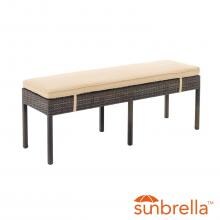 Gentilly 52 Inch Wicker Patio Bench W/ Sunbrella Antique Beige Cushions By Lakeview Outdoor Designs image