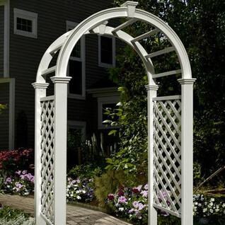 New England Arbors Livingston 7.5 Ft Vinyl Arbor