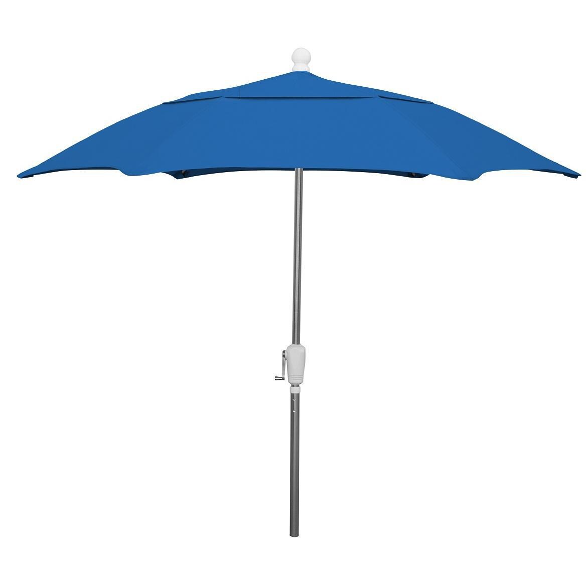 FiberBuilt 7.5 Ft Aluminum Market Patio Umbrella With Crank Lift - Pacific Blue thumbnail